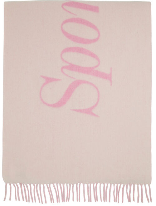 Sporty & Rich Beige & Pink Dewi Logo Scarf