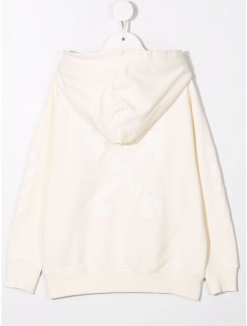 Off-White Kids pouch-pocket cotton hoodie