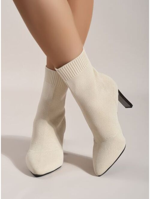 Shein Knit Design Chunky Sock Boots