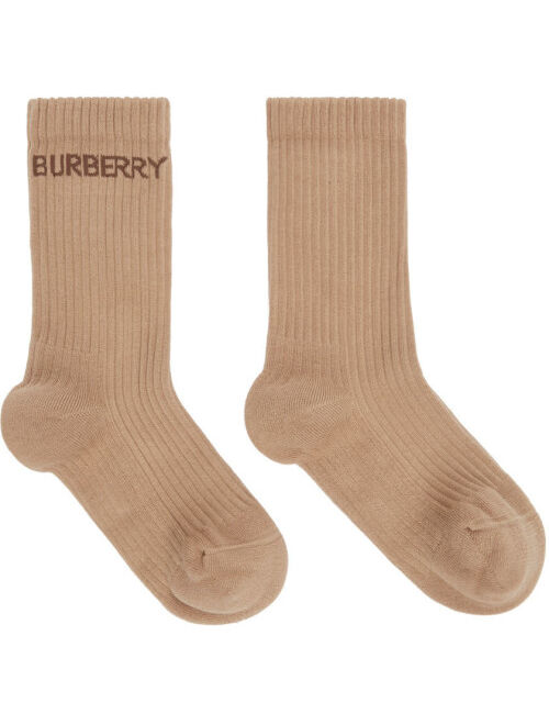 Burberry Beige Logo Sports Socks