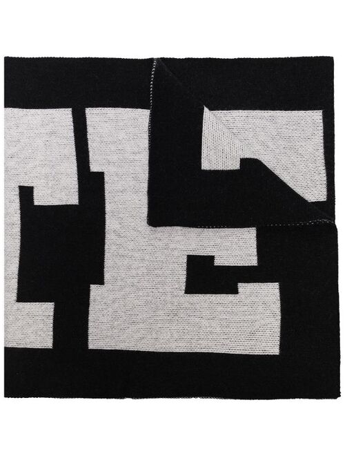 ROTATE logo-intarsia scarf