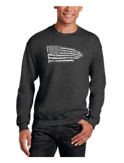 Men's Pledge of Allegiance Flag Word Art Crewneck Sweatshirt