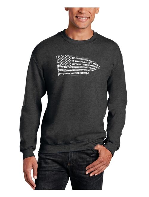 Funko Men's Pledge of Allegiance Flag Word Art Crewneck Sweatshirt