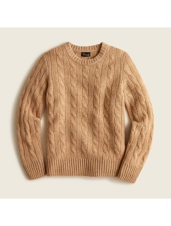 Boys' cable-knit cashmere crewneck sweater