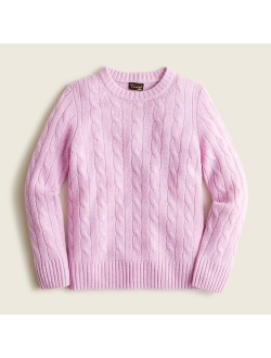 Boys' cable-knit cashmere crewneck sweater