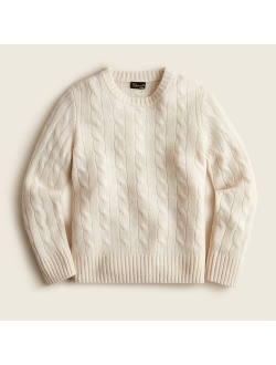 Boys' cable-knit cashmere crewneck sweater