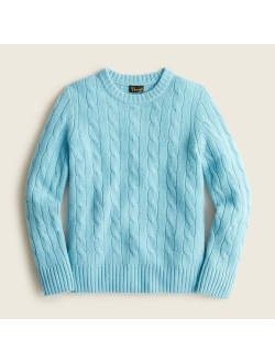 Boys' cable-knit cashmere crewneck sweater