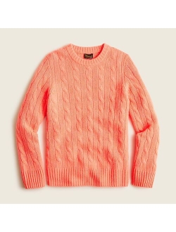 Boys' cable-knit cashmere crewneck sweater