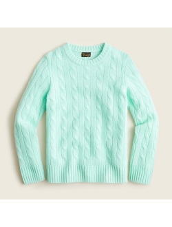 Boys' cable-knit cashmere crewneck sweater