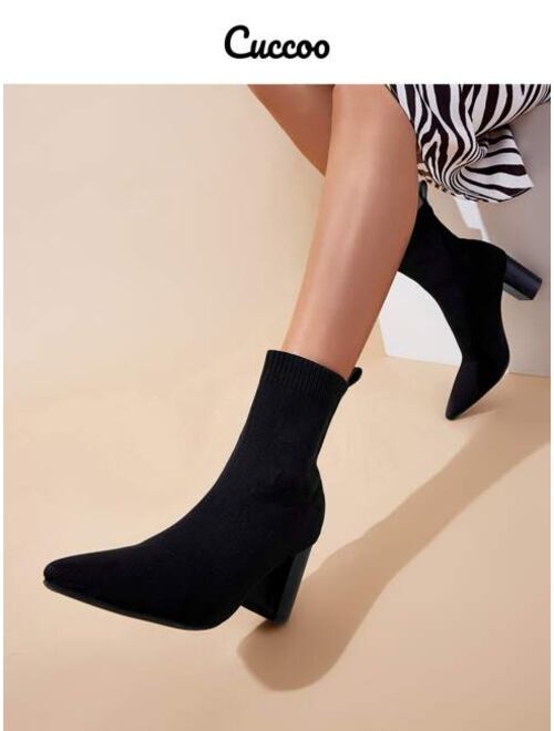 Cuccoo Minimalist Point Toe Sock Boots