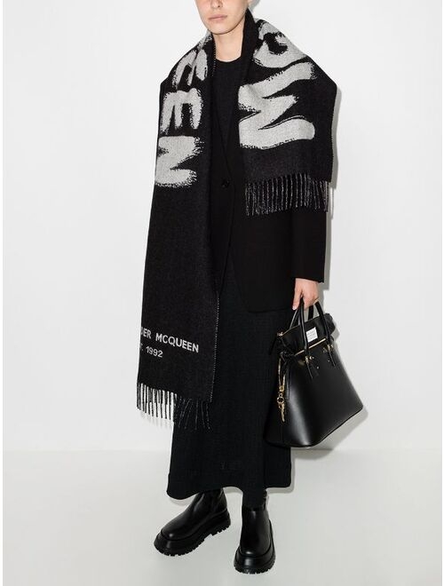 Alexander McQueen graffiti print scarf