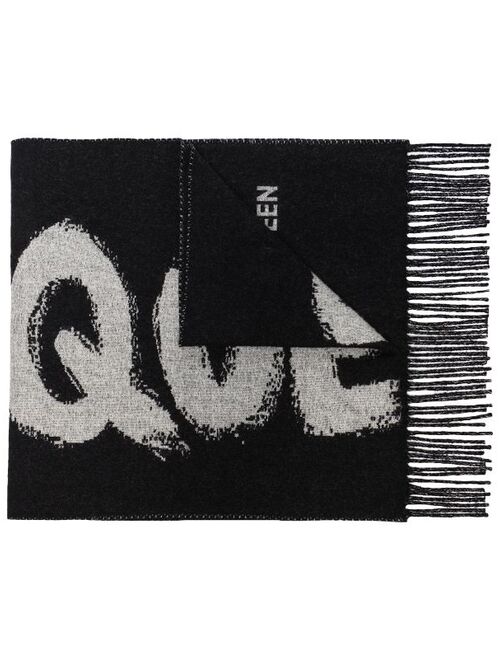 Alexander McQueen graffiti print scarf