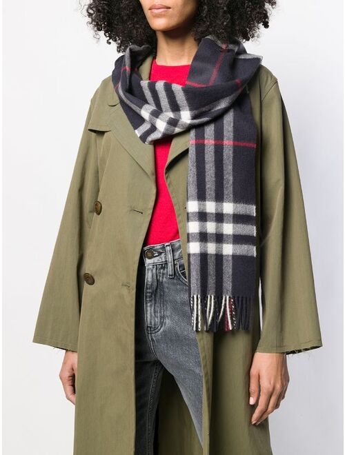 Burberry fringed check scarf