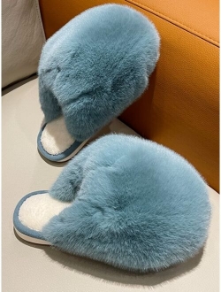 Minimalist Faux Fur Design Home Slippers