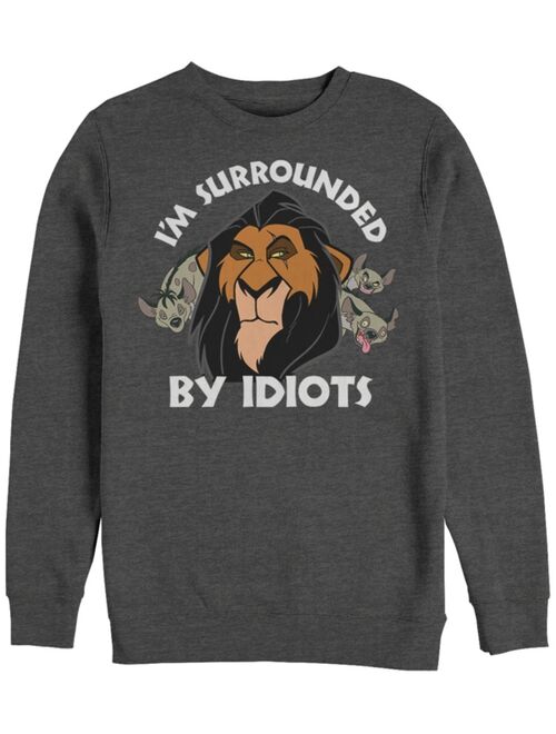 Disney Men's Lion King Scar Surrounded by Idiots, Crewneck Fleece