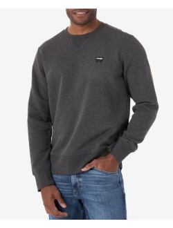 Men's Sueded Logo Crewneck Long Sleeve Regular Fit Sweatshirt