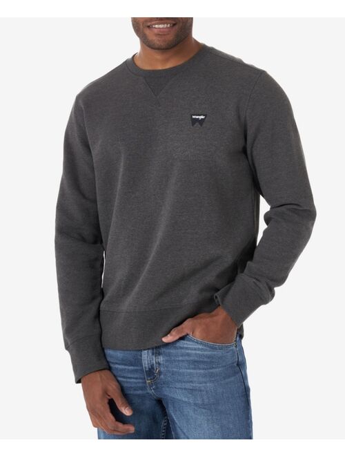 Wrangler Men's Sueded Logo Crewneck Long Sleeve Regular Fit Sweatshirt