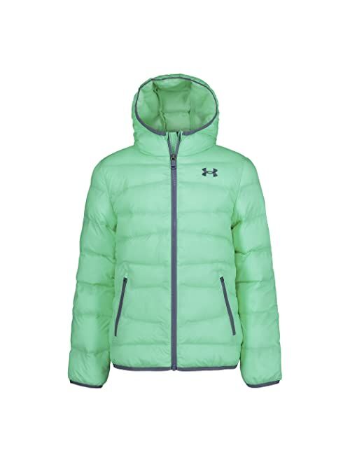 Under Armour Girls' Prime Puffer, Front Pockets & Hooded Back, Lightweight & Water Repellant