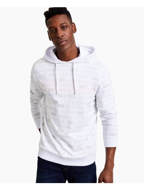 Armani Exchange Men's Tonal Logo-Print Hoodie, Created for Macy's