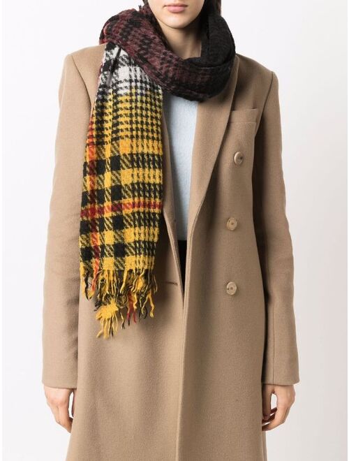 Faliero Sarti colour-block plaid scarf