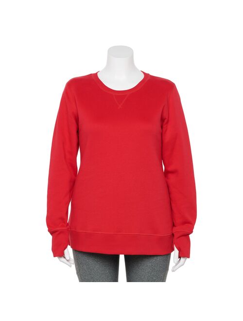 Plus Size Tek Gear® Ultra-Soft Fleece Crewneck Sweatshirt