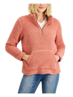 Style & Co Solid Half-Zip Fleece Pullover, Created for Macy's