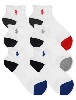 6-Pk. Color-Blocked Quarter Low-Cut Socks, Little Boys & Big Boys