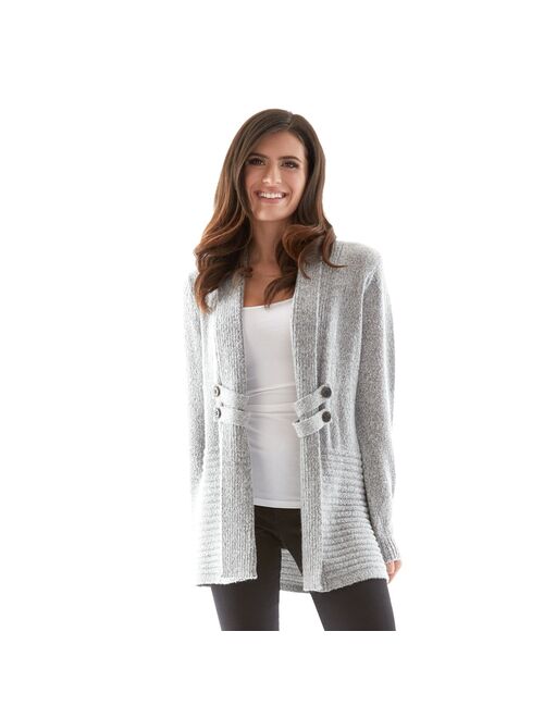 Women's AB Studio Tab-Front Ribbed Cardigan