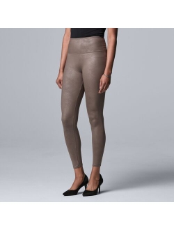 High Rise Faux Leather Shaping Leggings