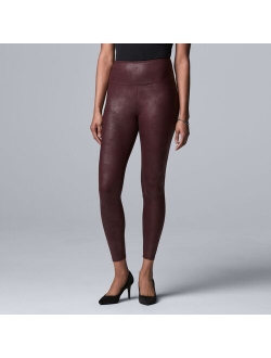 High Rise Faux Leather Shaping Leggings