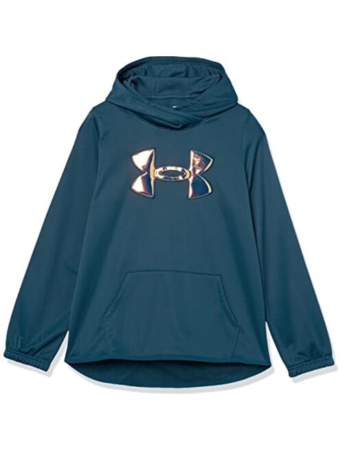 Under Armour Girls' Armour Fleece Iridescent Big Logo Hoodie