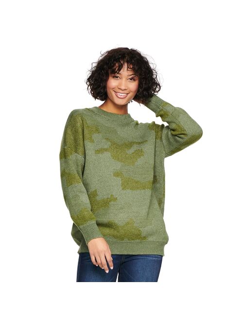 Juniors' SO® Oversized Crewneck Tunic Sweater