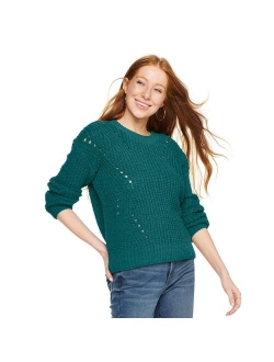 Juniors' SO® Shaker Chenille Pullover