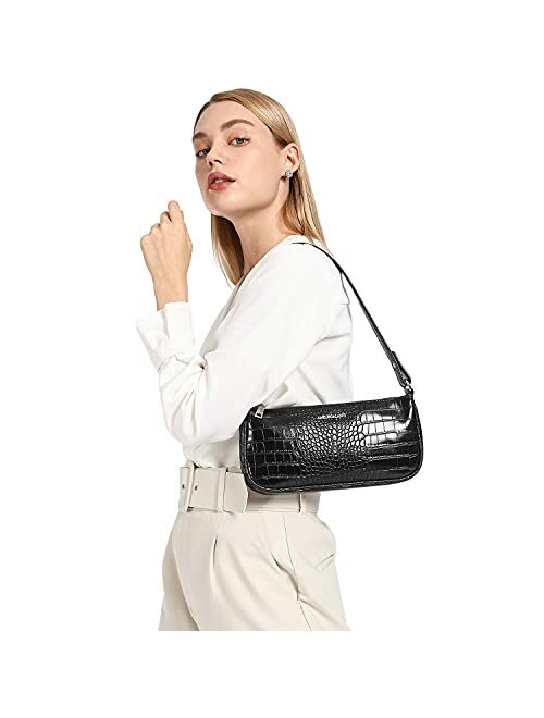 Amelie Galanti Shoulder Handbag for Women, Retro Clutch Handbag, Classic Shoulder Purse with Vegan Leather and Convertible Strap