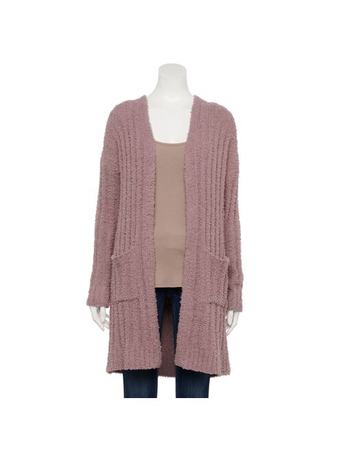 Juniors' Pink Republic Teddy Cardigan