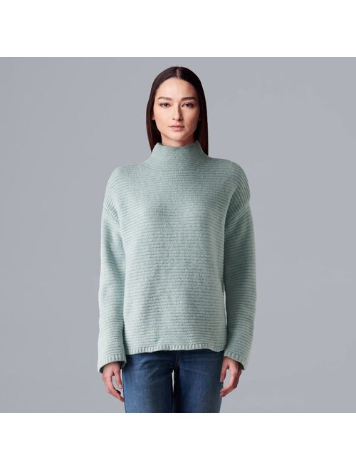 Women's Simply Vera Vera Wang Texture Stitch Mockneck Sweater