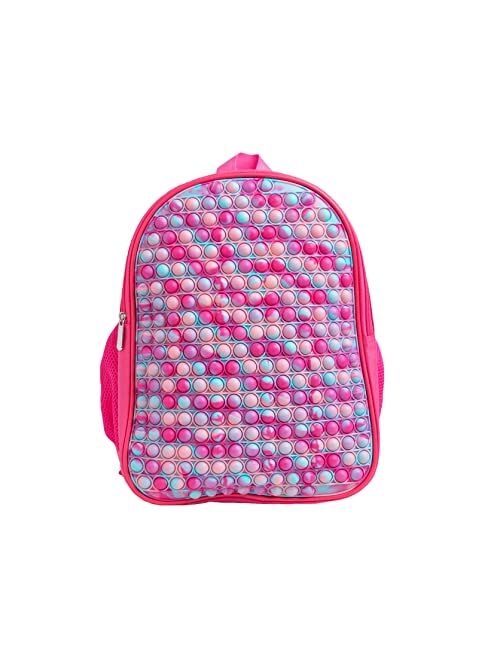 Tetyseysh Fidget Pop-On-It Backpack for School, Backpack School Book Bags For Kids Teenagers with Bottle Side Pockets (A)