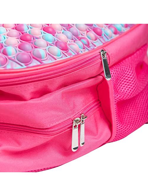 Tetyseysh Fidget Pop-On-It Backpack for School, Backpack School Book Bags For Kids Teenagers with Bottle Side Pockets (A)