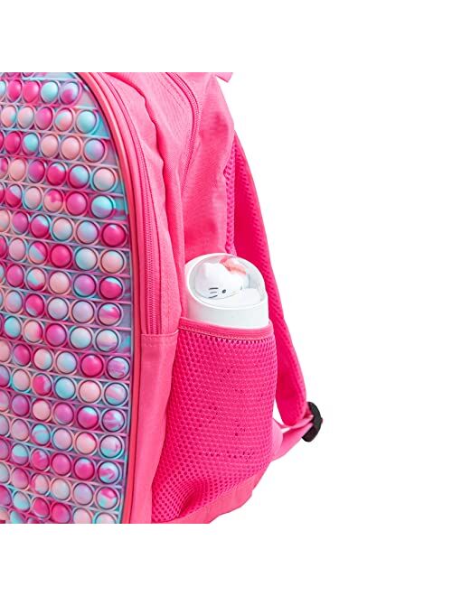 Tetyseysh Fidget Pop-On-It Backpack for School, Backpack School Book Bags For Kids Teenagers with Bottle Side Pockets (A)