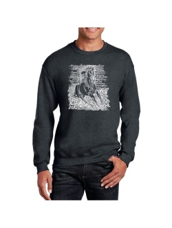 LA Pop Art Big & Tall Men's Word Art Popular Horse Breeds Crewneck Sweatshirt