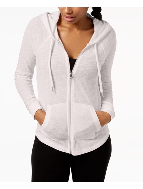 Calvin Klein Performance Ruched-Sleeve Zip Hoodie