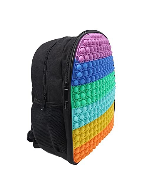 Teetyesy Fidget Backpack for School ,Pop-On-It Backpack,Fidget School Book Bags for Kids Teenagers Adjustable Shoulder Strap