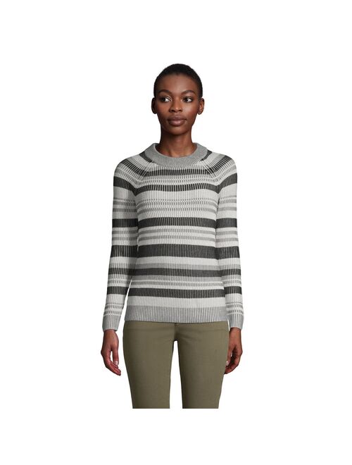 Women's Lands' End Drifter Shaker Striped Crewneck Sweater