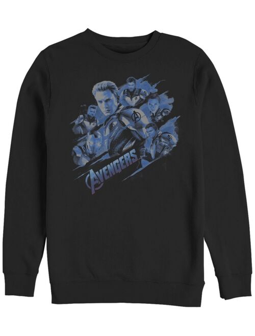 Marvel Men's Avengers Endgame Captain America Group, Crewneck Fleece