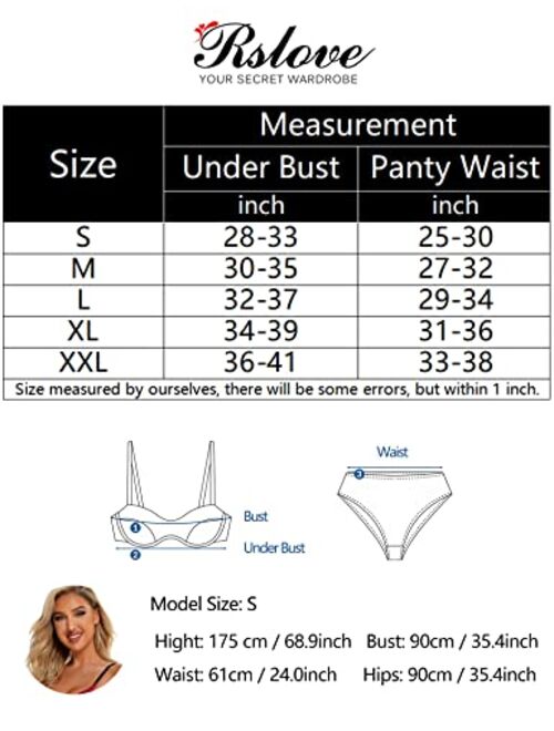 Buy RSLOVE Women Lingerie Set Sexy 3 Piece Set with Garter Belt Lace ...