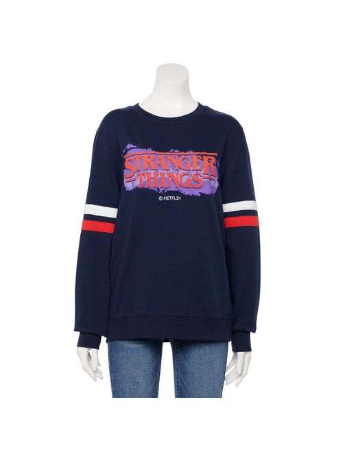 Juniors' Stranger Things Fleece Crew Neck Sweatshirt