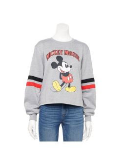 Disney's Mickey Mouse Classic Stand Juniors' Long Sleeve Crew Neck Fleece Sweatshirt