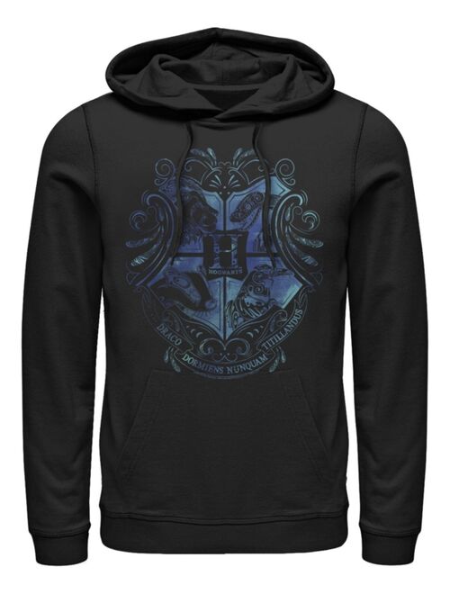 Fifth Sun Men's Deathly Hallows 2 Hogwarts Fleece Pullover Hoodie