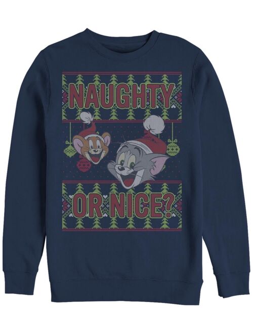 Fifth Sun Men's Tom Jerry Naughty or Nice Sweatshirt