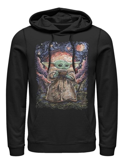 Fifth Sun Men's Star Wars Mandalorian Sipping Starries Fleece Pullover Hoodie